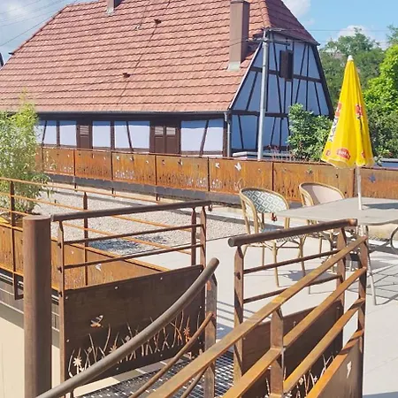Duplex Rénové Avec Terrasse Privative à 10 Mm De Colmar Et Eguisheim, à 2 Mm Du Grand Axe Autoroutier Strasbourg Mulhouse Apartamento Sainte-Croix-en-Plaine